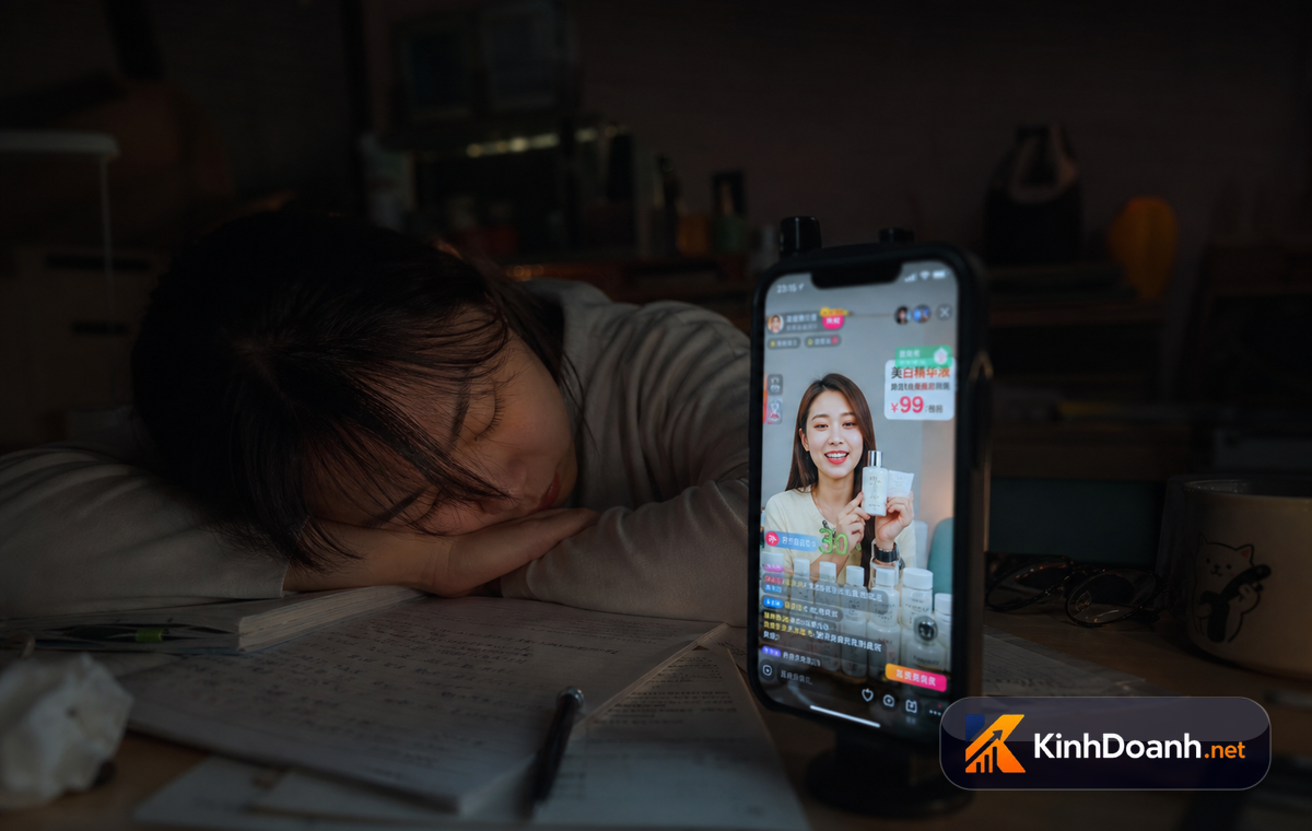 Người mẫu ảo livestream chốt đơn giữa đêm khuya