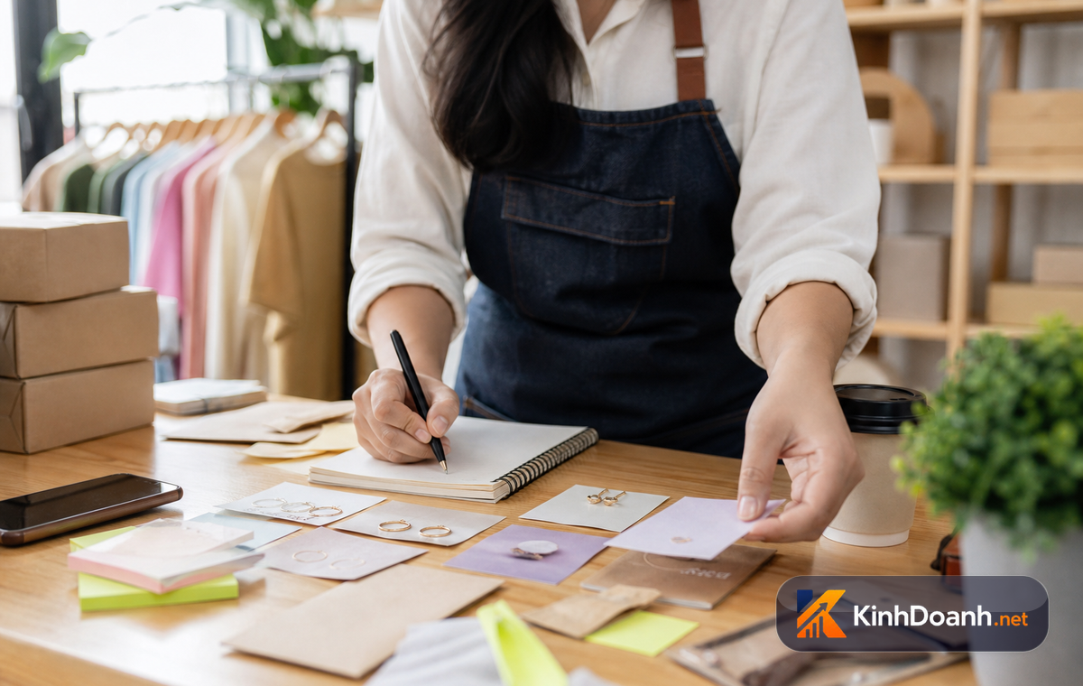 Chủ shop nhỏ chuẩn bị dữ liệu sản phẩm và câu hỏi thường gặp để khách có thể tìm thấy qua AI Search