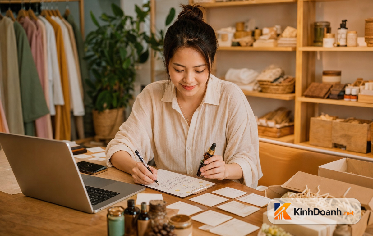 Chủ shop nhỏ chuẩn bị dữ liệu sản phẩm và câu hỏi thường gặp để khách có thể tìm thấy qua AI Search