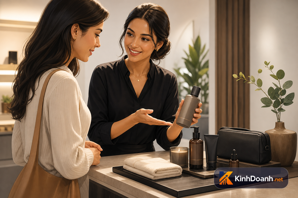 Shop tư vấn upsell và cross-sell như một lời gợi ý hữu ích cho khách