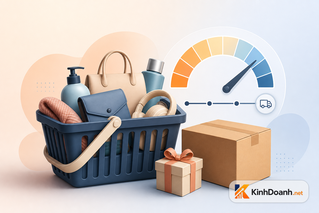 Ngưỡng freeship và quà tặng được tính trên giá trị đơn hàng và biên lợi nhuận