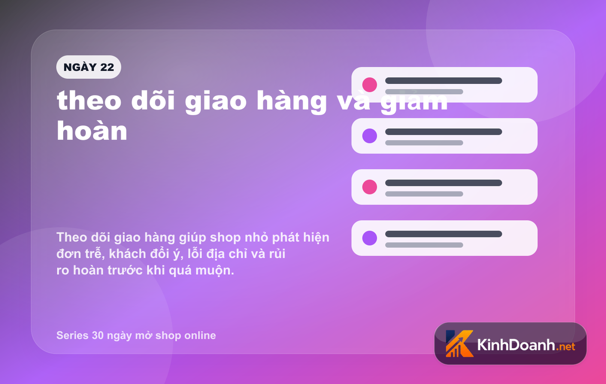 theo dõi giao hàng và giảm hoàn cho shop online mới mở