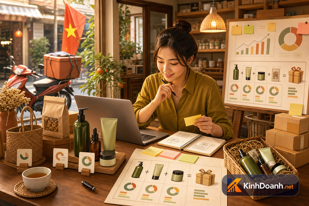 Combo sản phẩm với các mức margin khác nhau được shop kiểm tra trước khi giảm giá không chữ