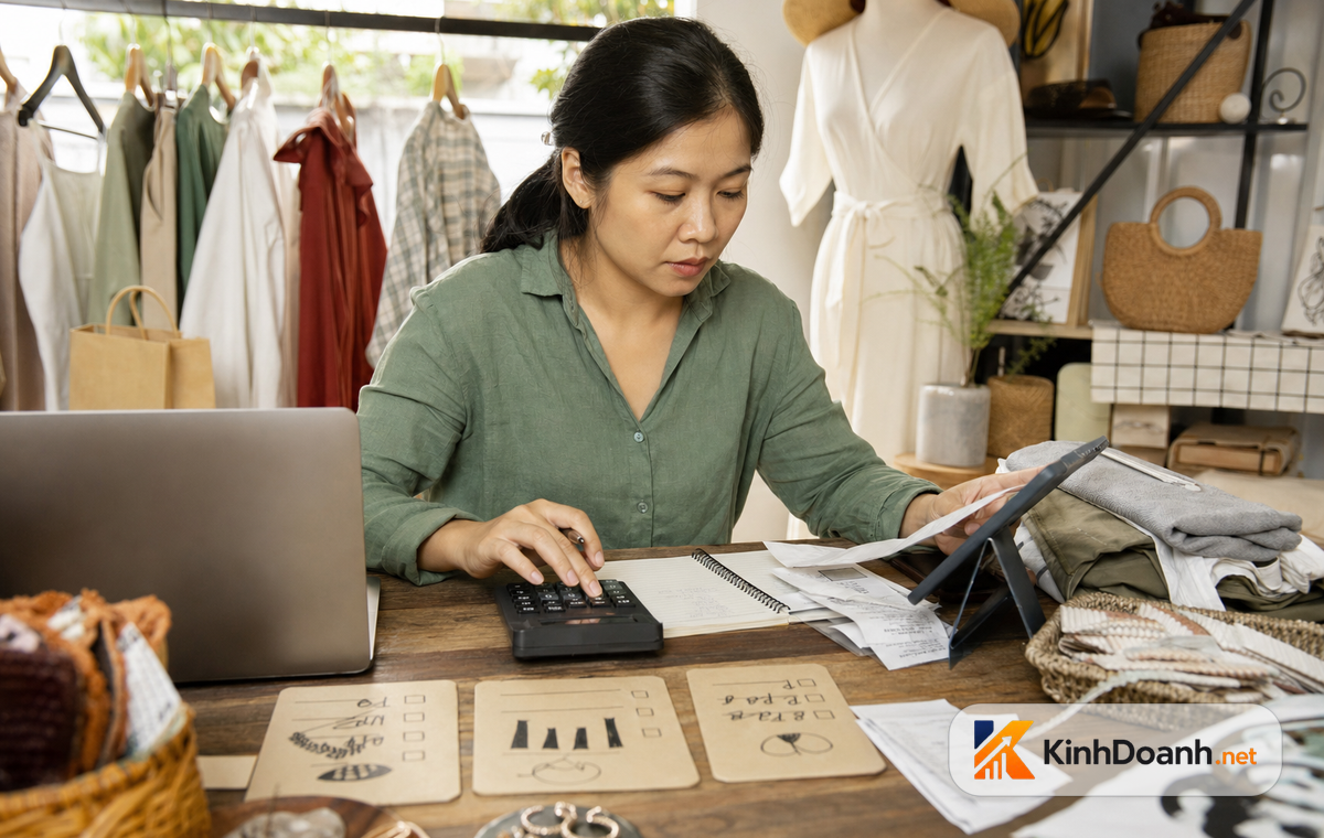 Chủ shop nhỏ kiểm tra dòng tiền và chính sách mua trước trả sau trước khi bật thanh toán cho khách