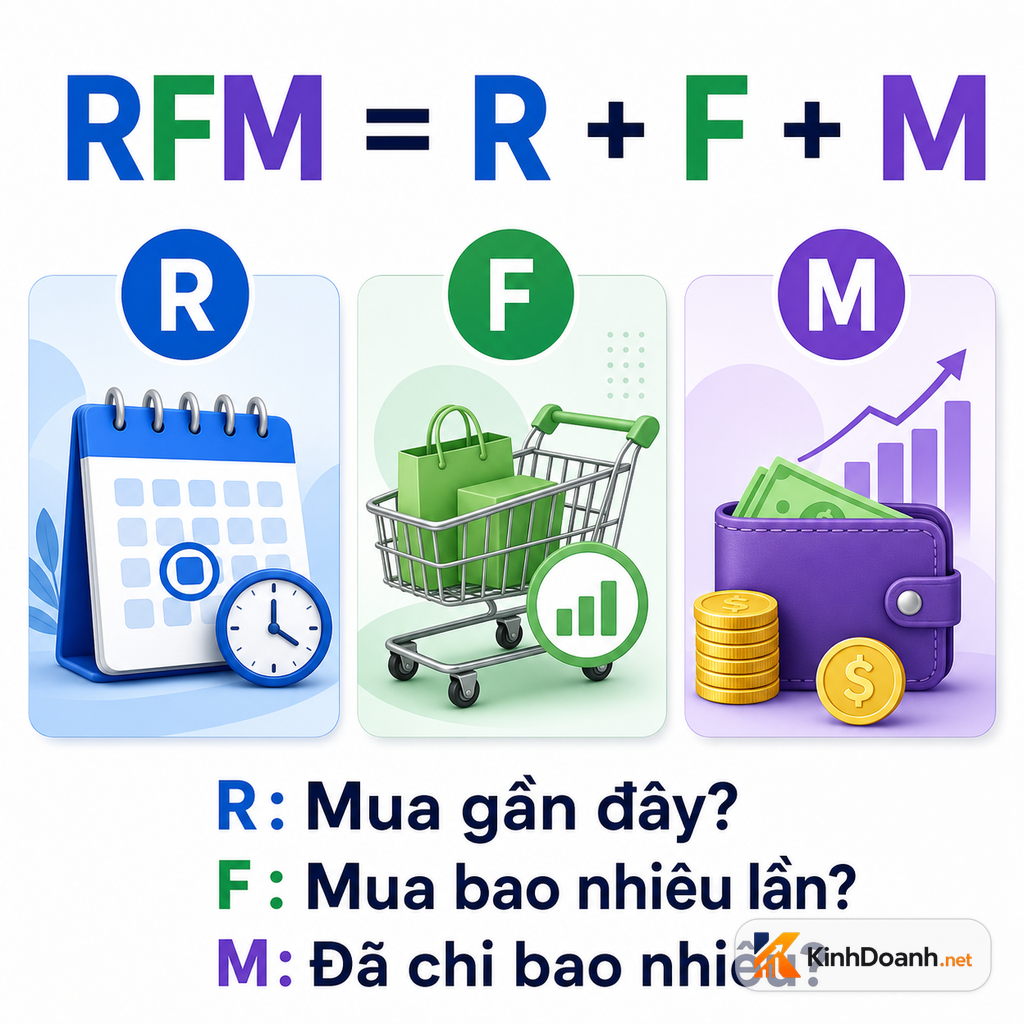 Infographic giải thích RFM cho shop nhỏ