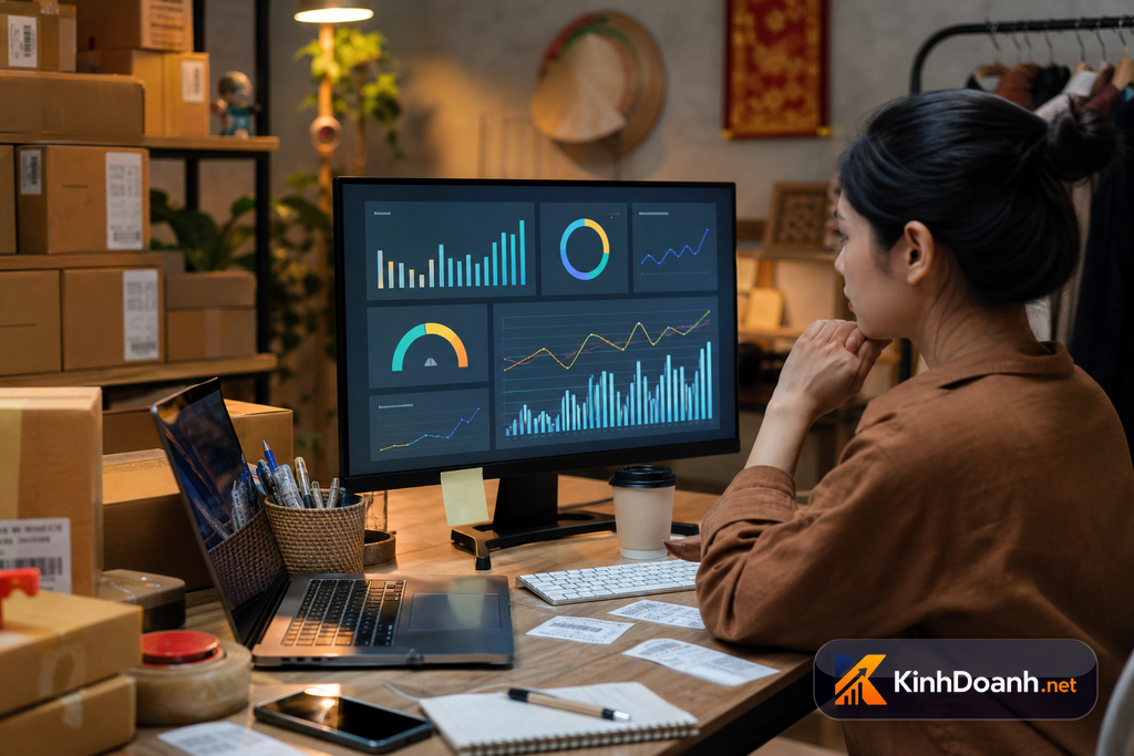 Dashboard shop online theo dõi số đơn điểm hòa vốn ads và lợi nhuận