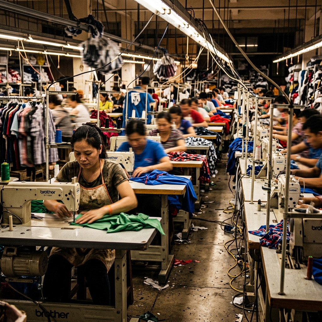Khung cảnh một cô gái hụt hẫng đứng trước kệ đồ trống trơn trong cửa hàng Zara, nuối tiếc vì không mua chiếc váy vào tuần trước