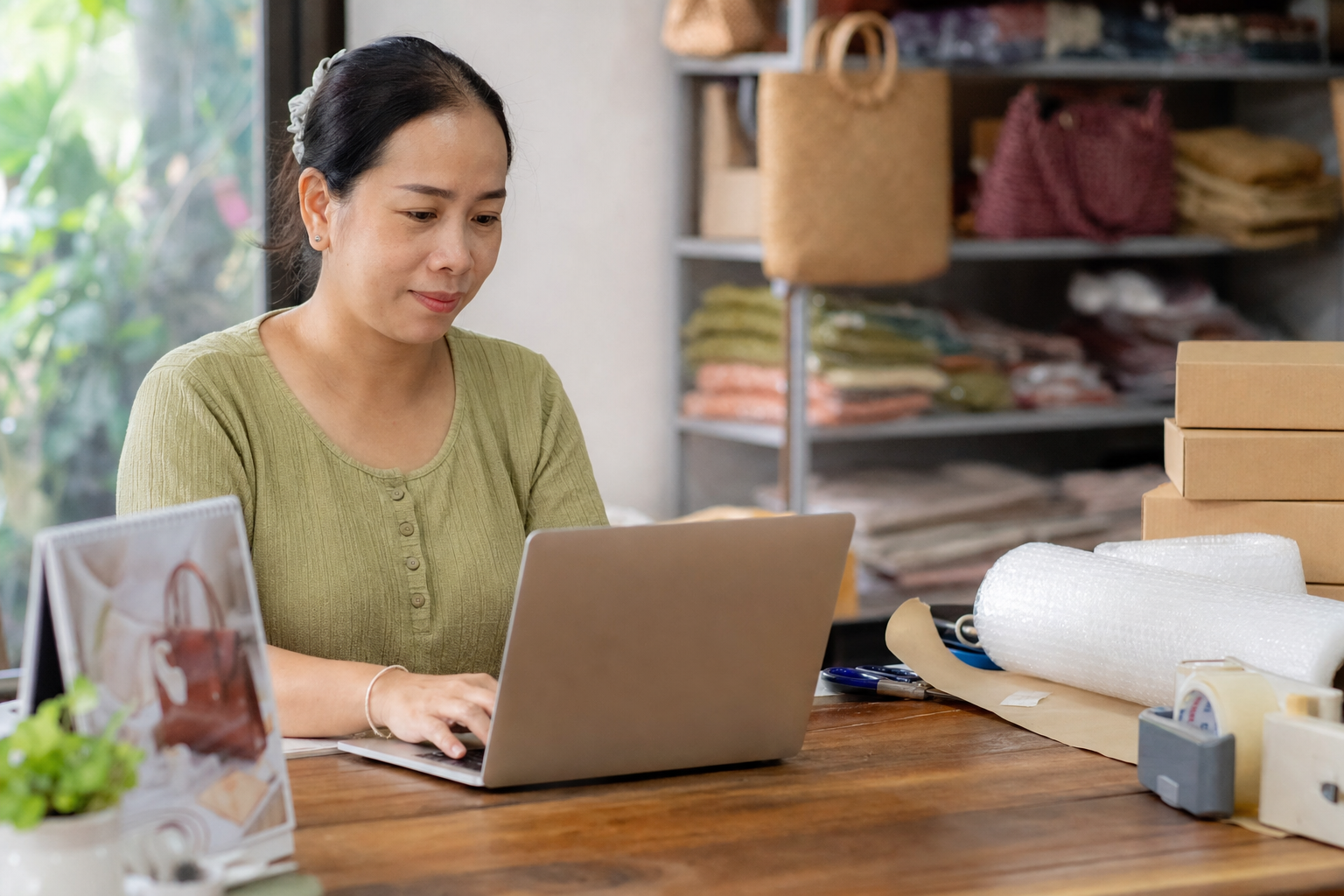 Chủ shop soạn tin nhắn xin phép khách dùng feedback theo mục đích rõ ràng