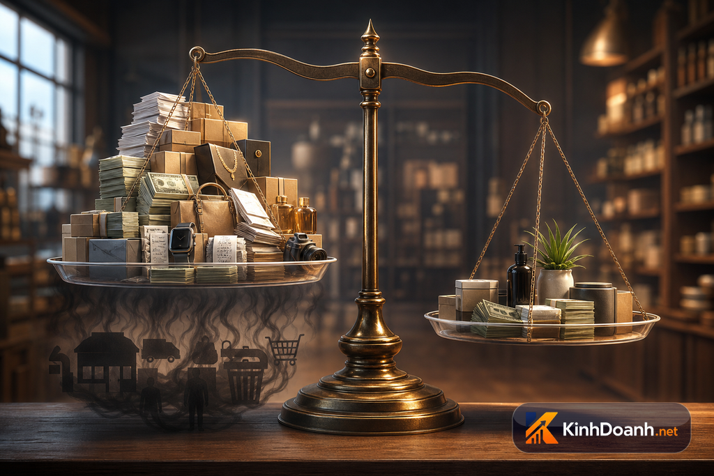 Cân so sánh doanh thu và lời thật bằng tiền, đơn hàng và chi phí ẩn không có chữ đọc được