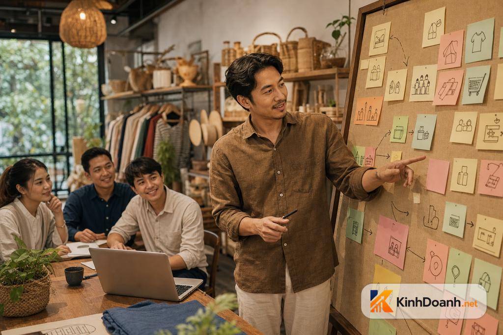 Chủ shop hiện đại kết nối quy trình đội ngũ khách hàng và nền tảng vận hành