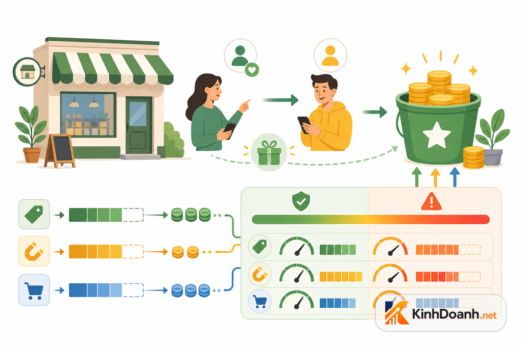 Minh họa referral cho shop nhỏ