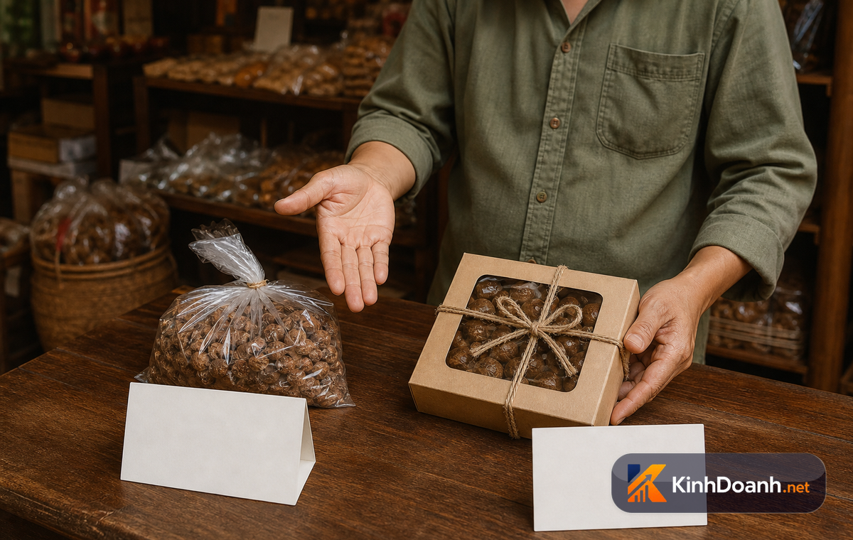 Chủ shop so sánh lựa chọn giá rẻ và lựa chọn có giá trị tốt cho khách online