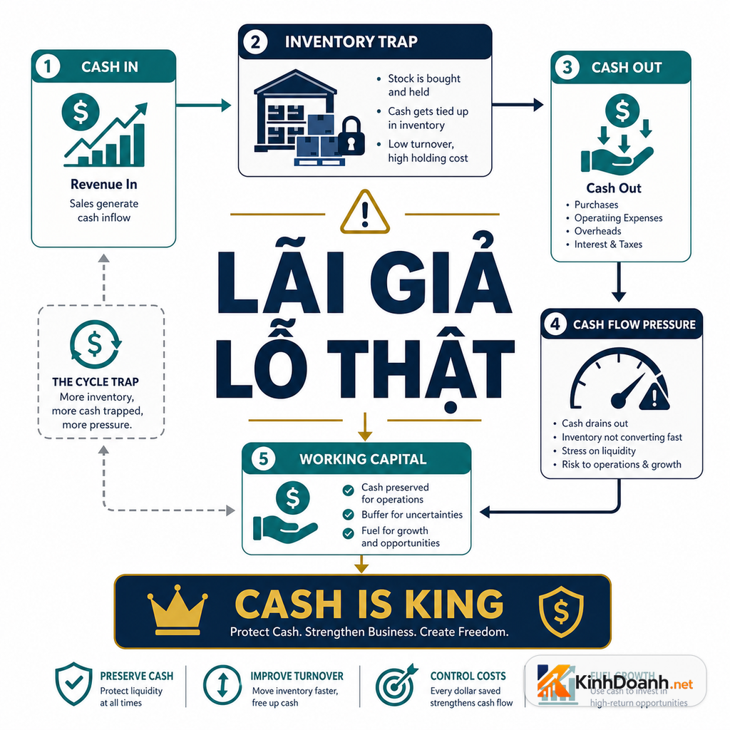 Sơ đồ Bẫy lãi giả lỗ thật và dòng tiền