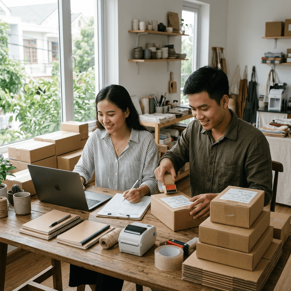 Thuê người phụ việc cùng đóng gói và xử lý đơn hàng cho shop online