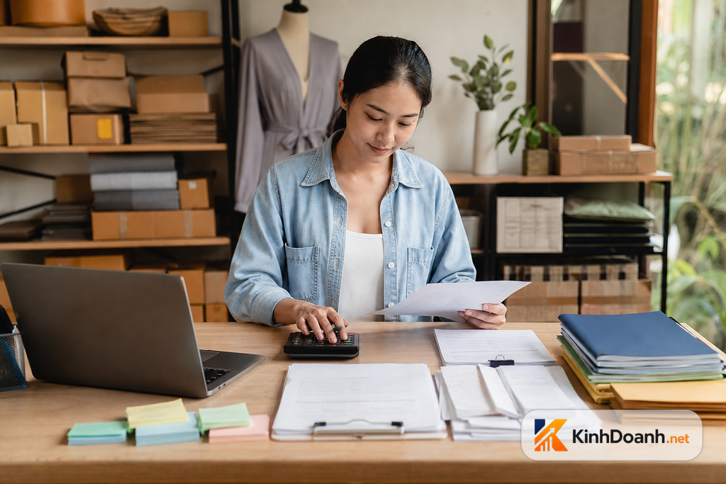 Shop nhỏ sắp xếp chứng từ doanh thu theo kênh và chính sách đổi trả