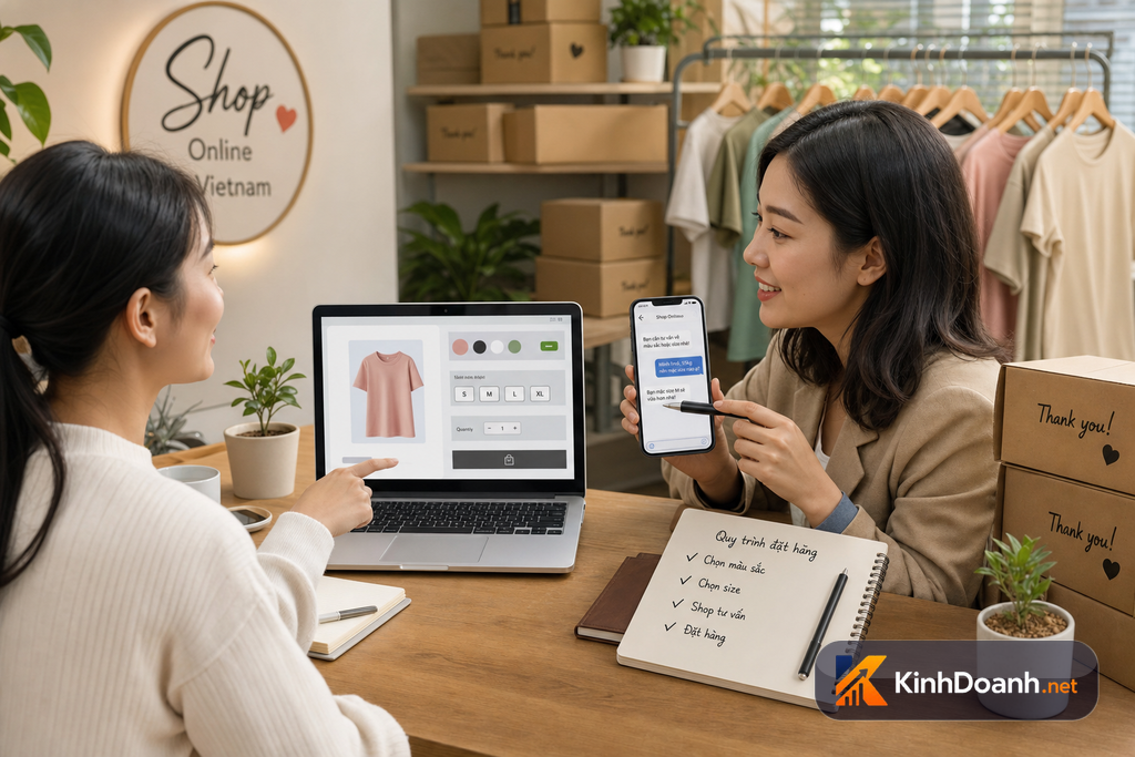 Shop dẫn khách qua các cam kết nhỏ trước khi chốt đơn