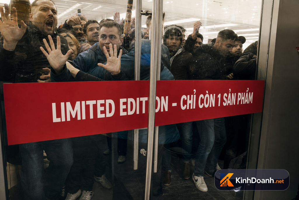 Đám đông chen lấn mua hàng Limited Edition