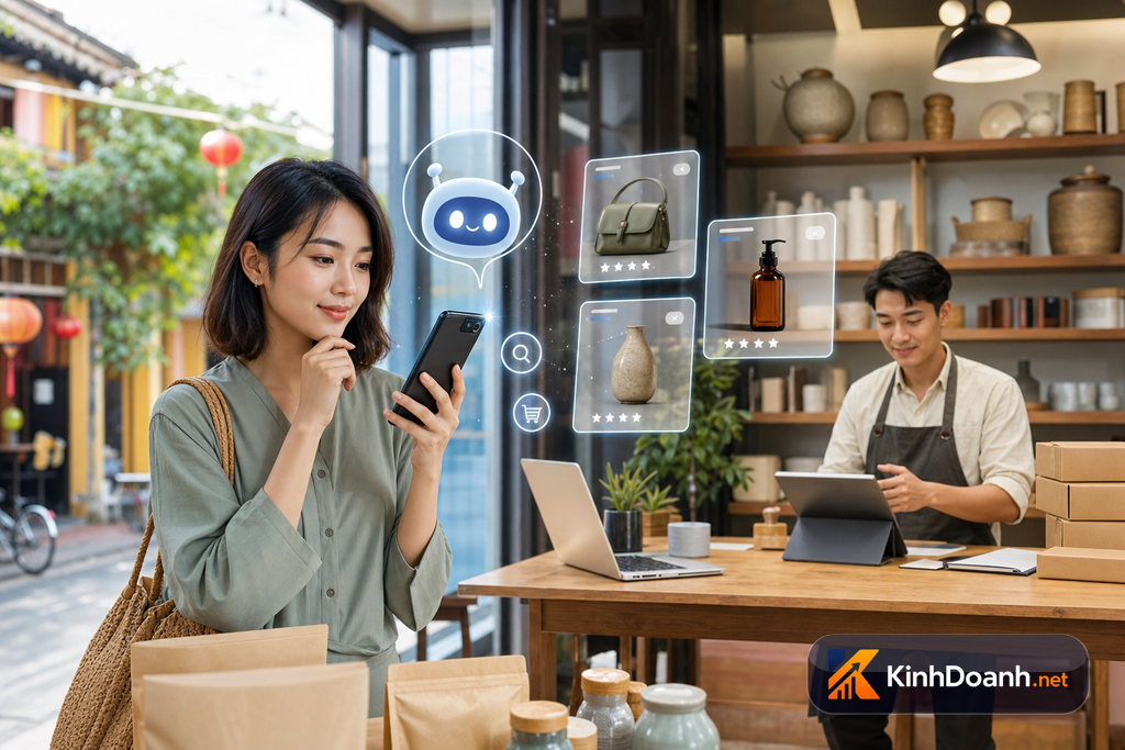 Khách hỏi AI trước khi mua hàng online
