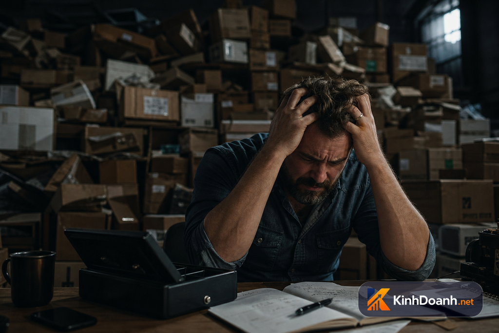 Ông chủ shop vò đầu bứt tai vì hết tiền mặt