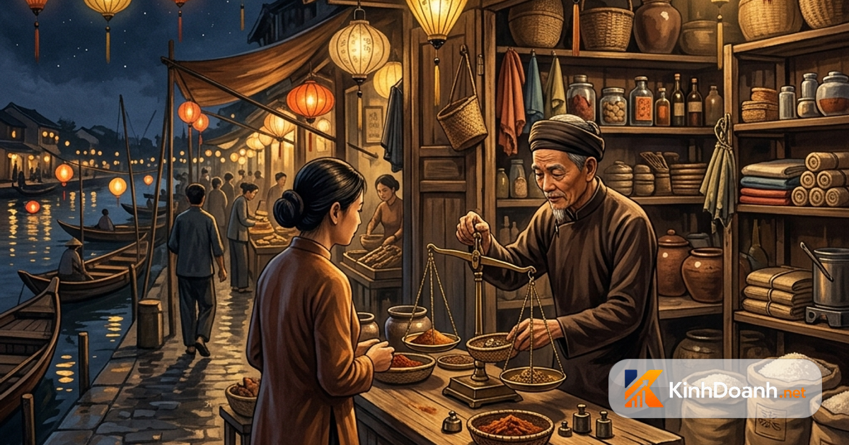 Cái cân ngoài chợ dạy người bán bài học chữ tín