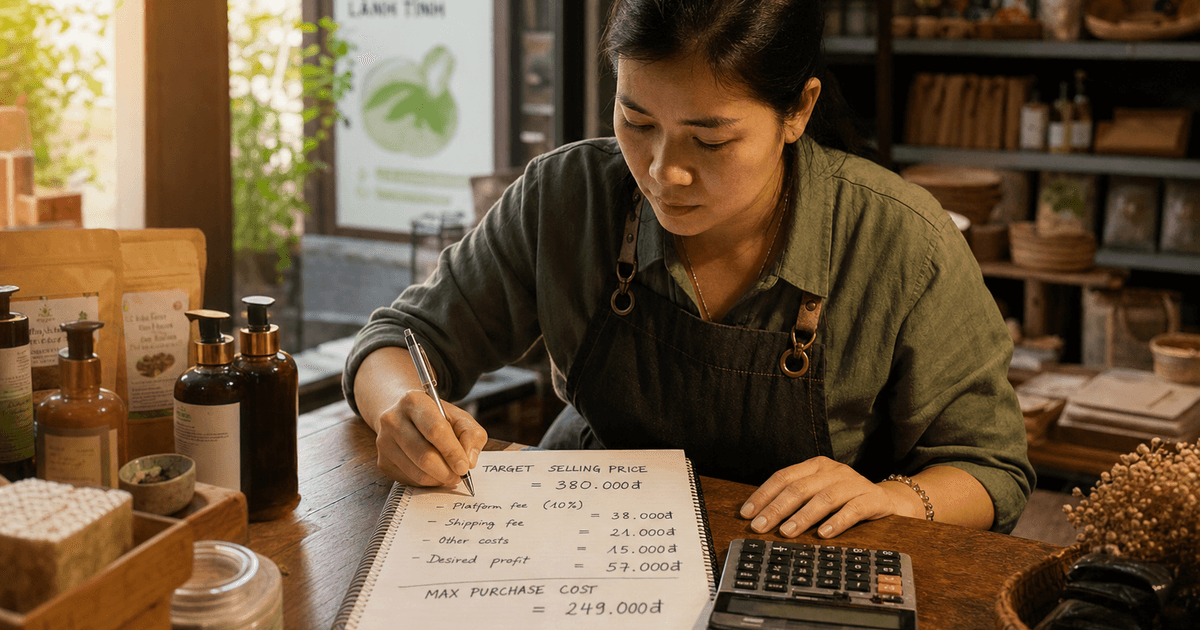 Bắt đầu từ đích đến: tính ngược giá nhập tối đa cho shop online