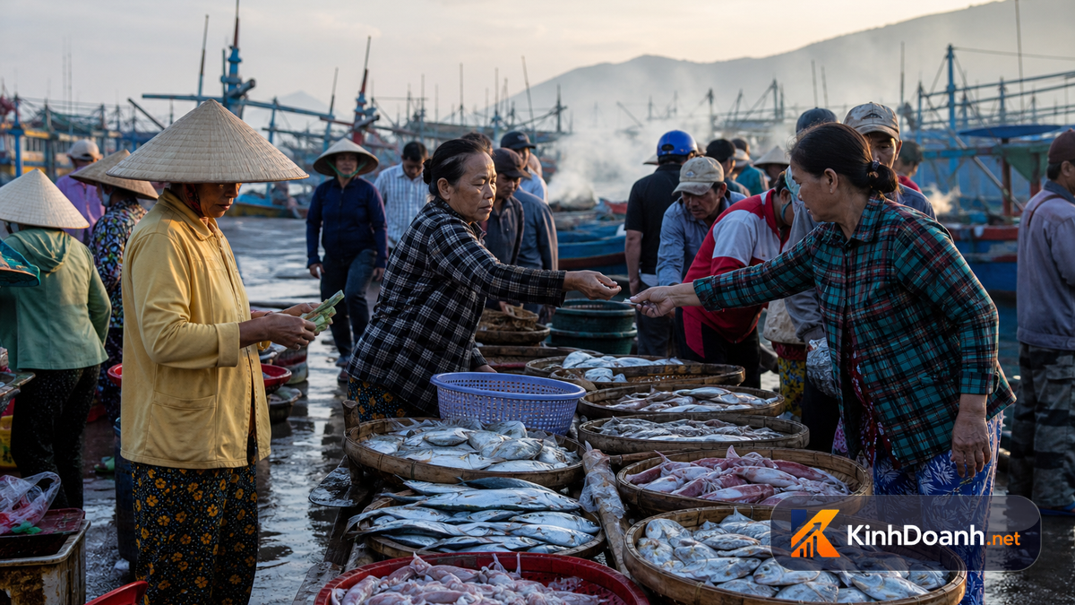 Bạn hàng ghe cá miền Trung: bán thứ mau hư nên phải giữ chữ nhanh và chữ thật