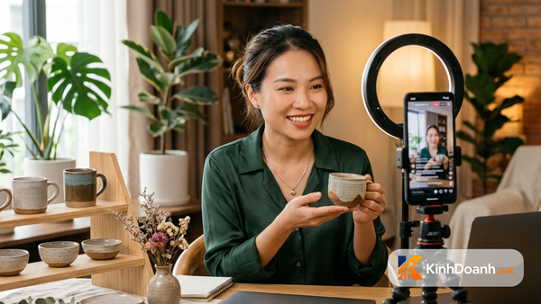 Ngày 18 mở shop online: thử mini live đầu tiên để tập nói sản phẩm